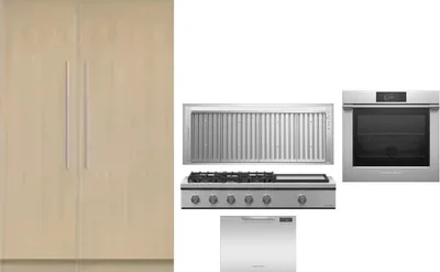 6 Piece Package Includes Refrigerator, Freezer, Cooktop, Wall Oven, Hood And Dishwasher